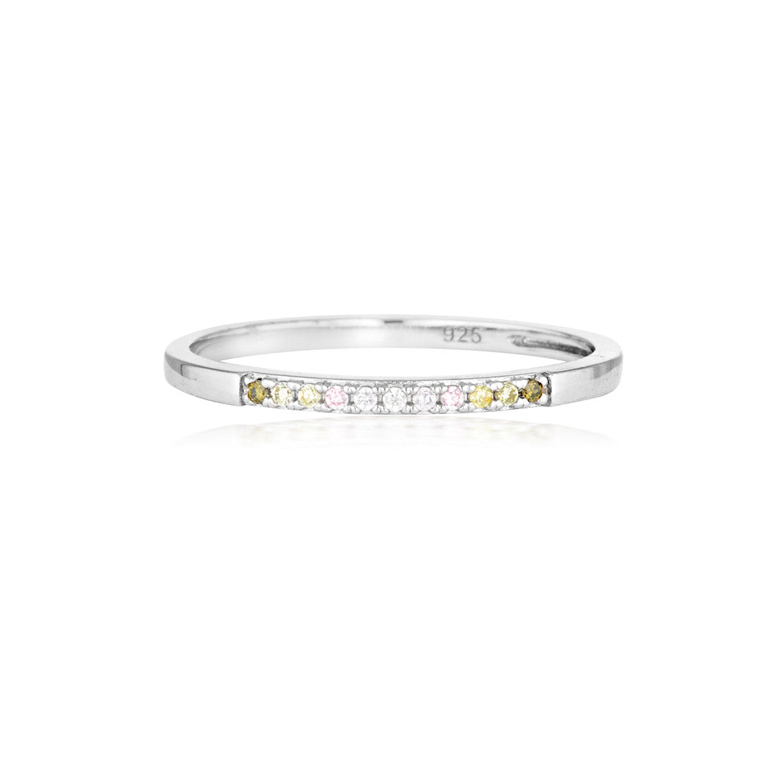 Summer Sorbet Frosty Multi Coloured Ring Silver
