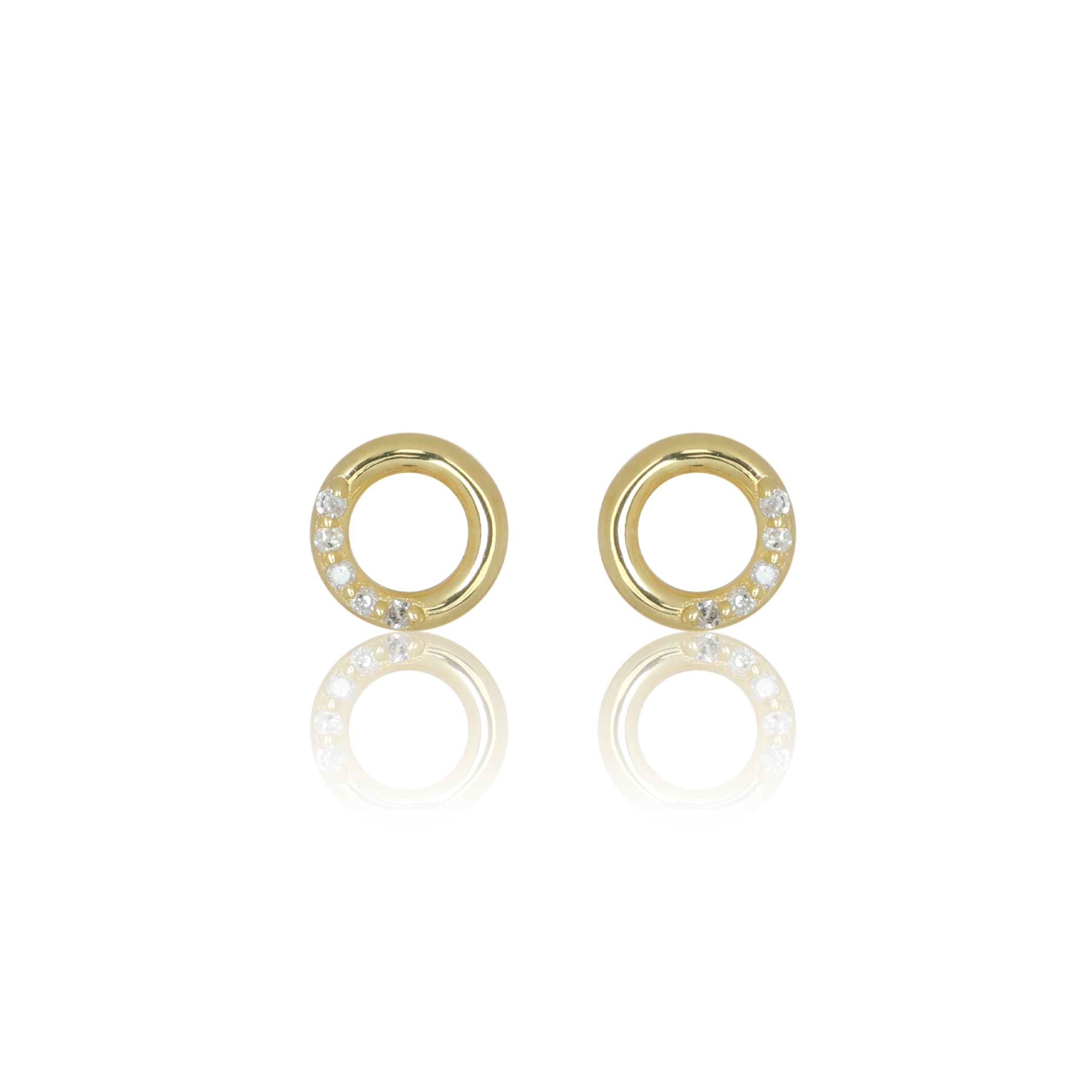 Diamonds by Georgini Ten Natural Diamond Circle Earrings Gold