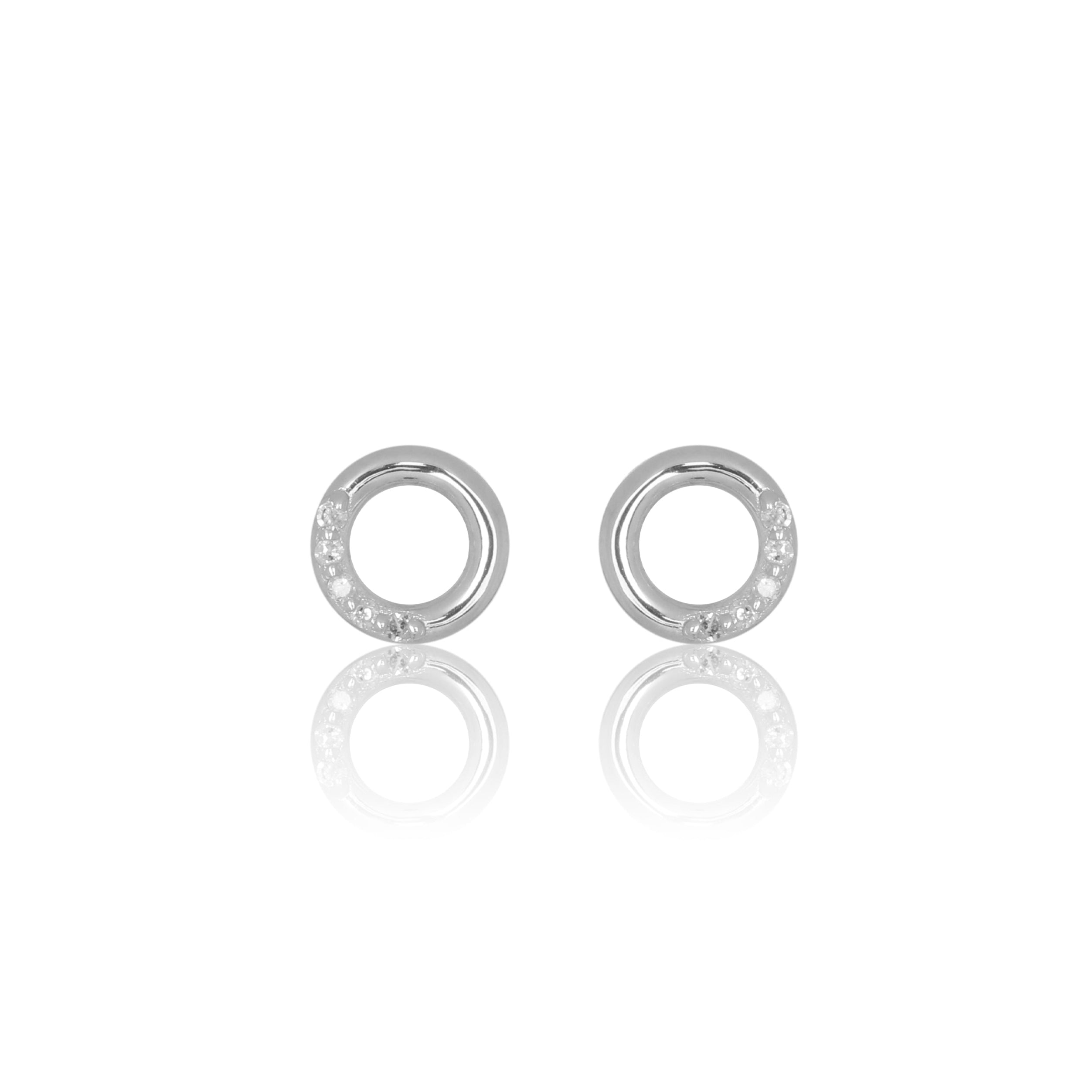 Diamonds by Georgini Ten Datural Diamond Circle Earrings Silver