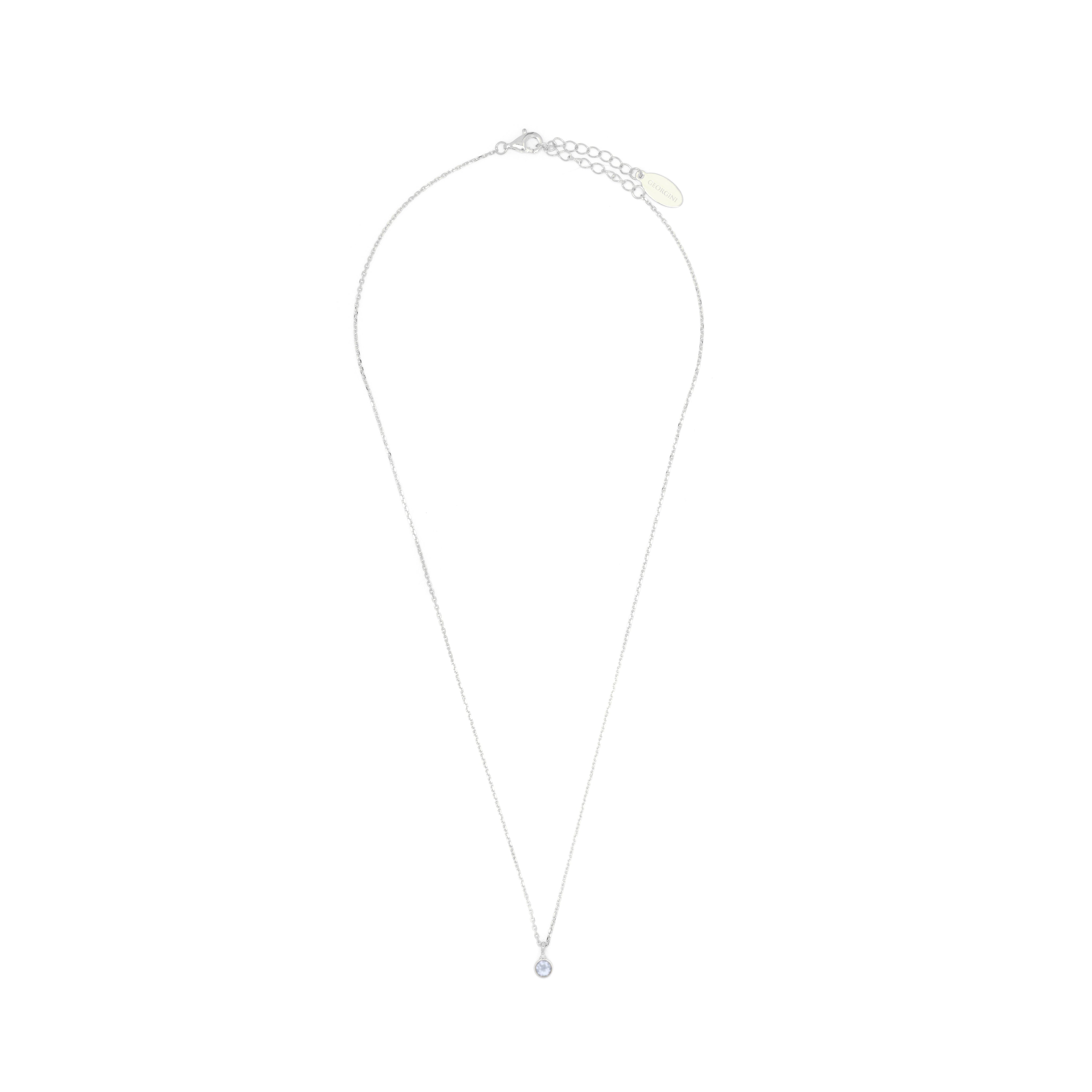 Diamonds by Georgini Natural Aquamarine and Diamond March Pendant Silver