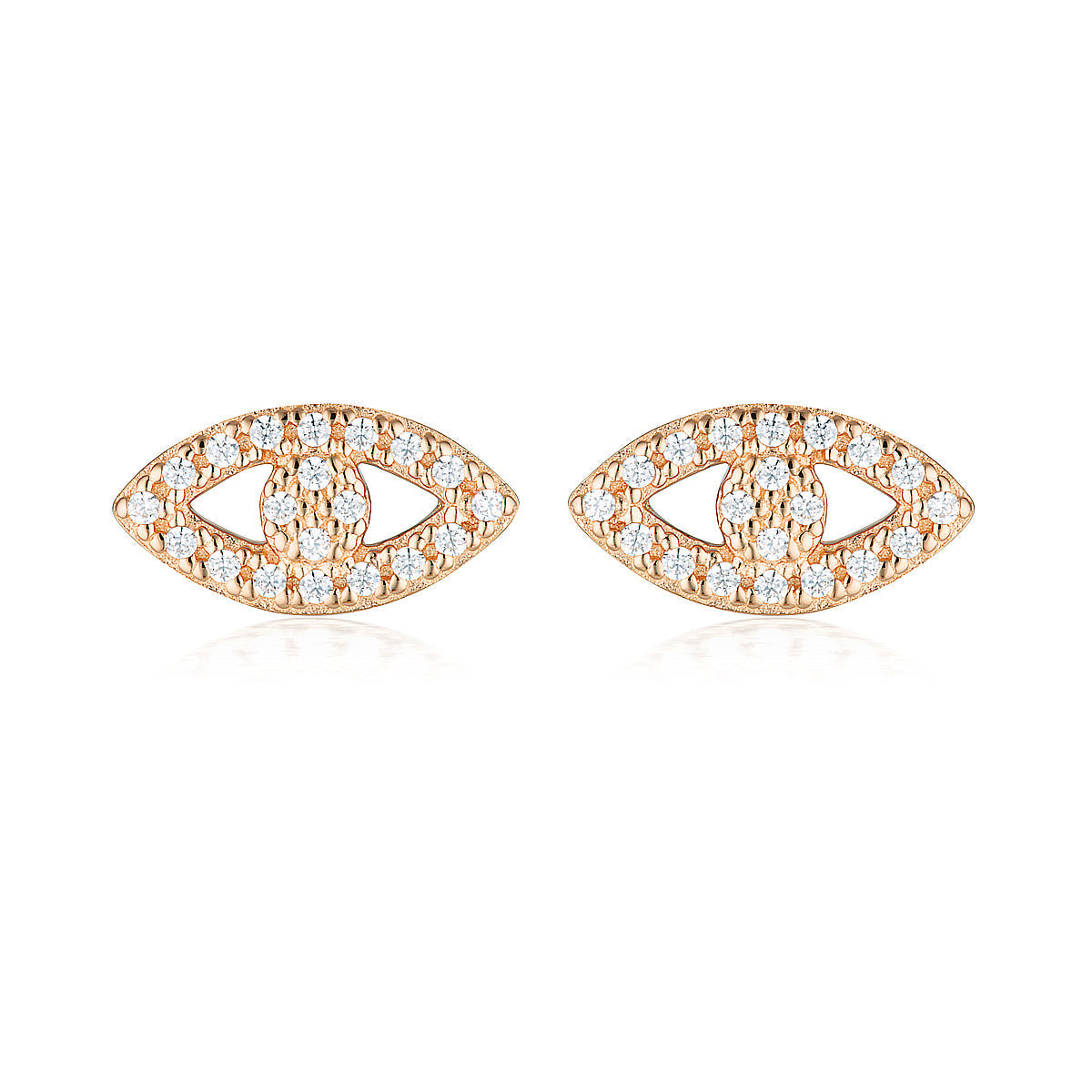 Rock Star Evil Eye Rose Gold Earrings
