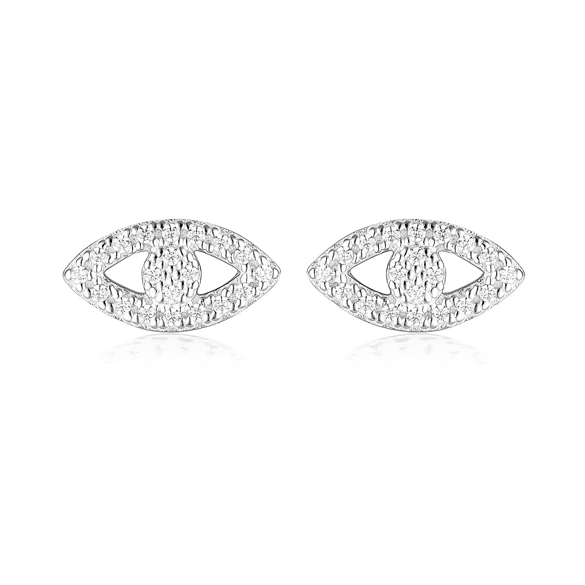 Rock Star Evil Eye Silver Earrings