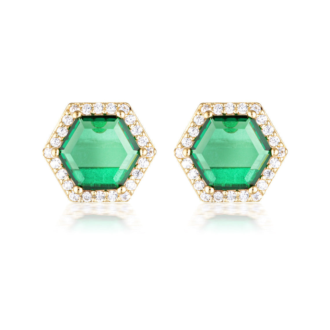 Hexagon Earrings Gold