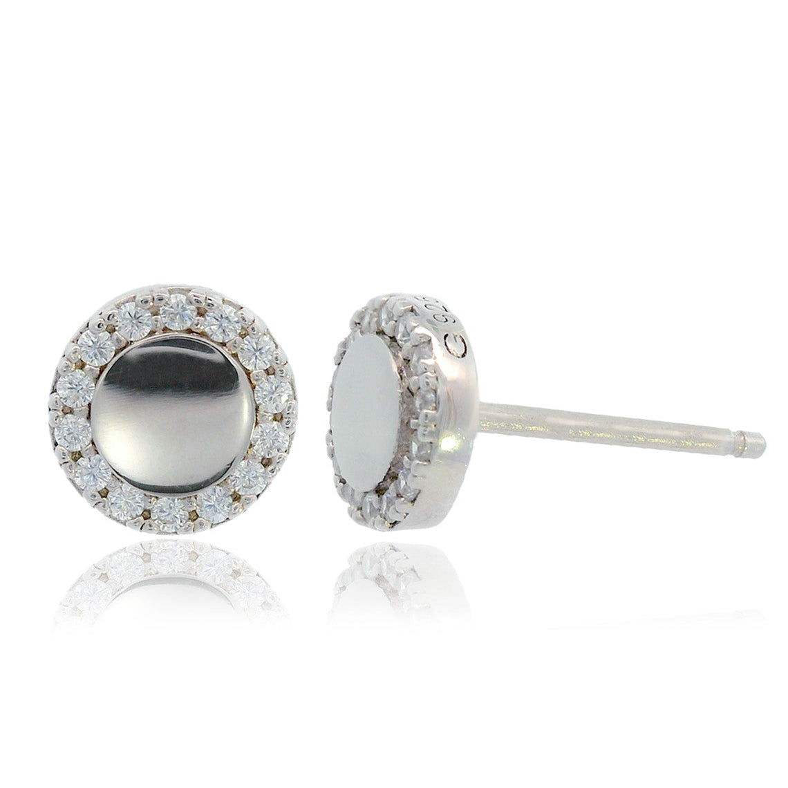 Chic Noel High Shine Stud Earrings Silver