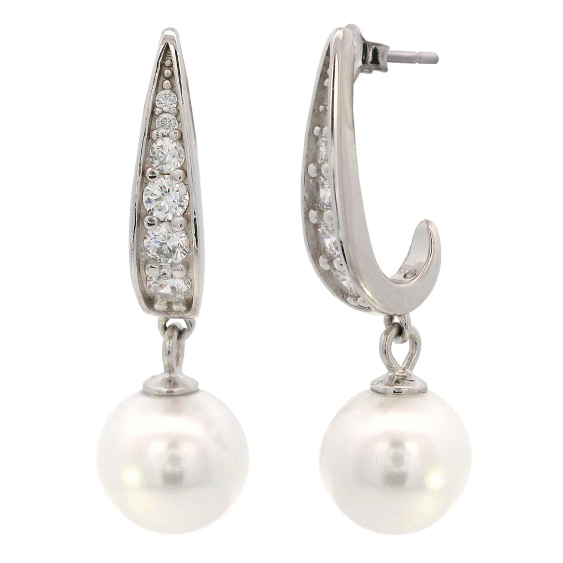 Adagio Serene Shine Pearl Earrings Silver