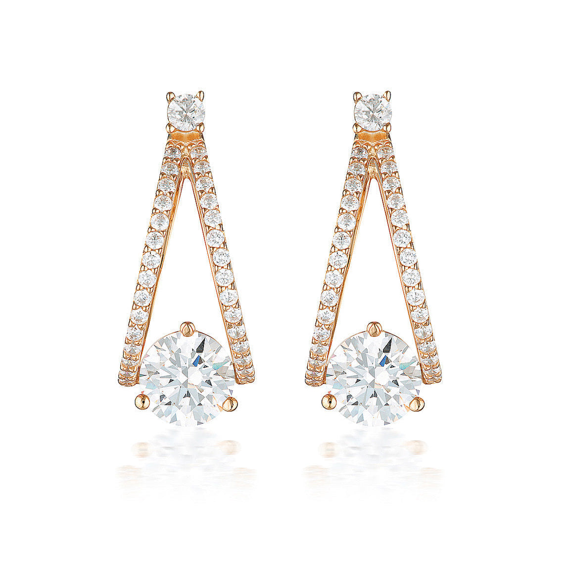 Red Carpet Champagne Earrings Rose Gold