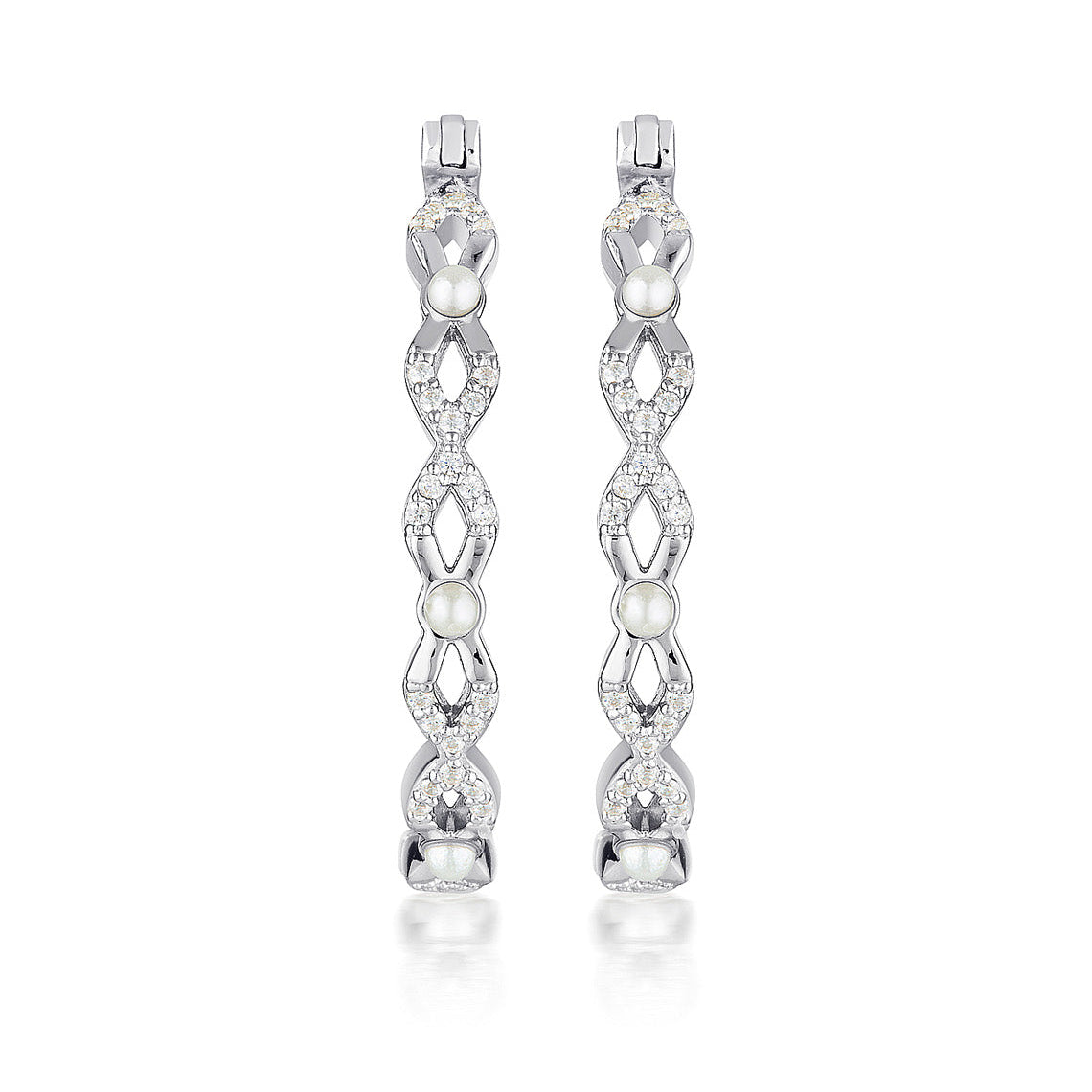 Red Carpet Ovation Earrings Pearl/ Silver