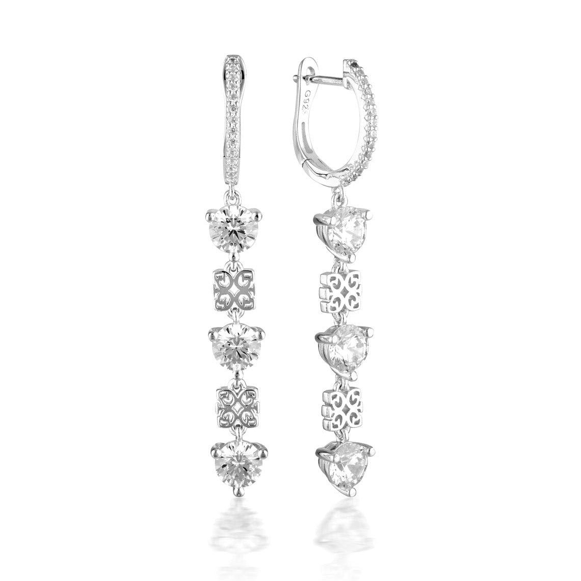 Signature History Earrings Silver