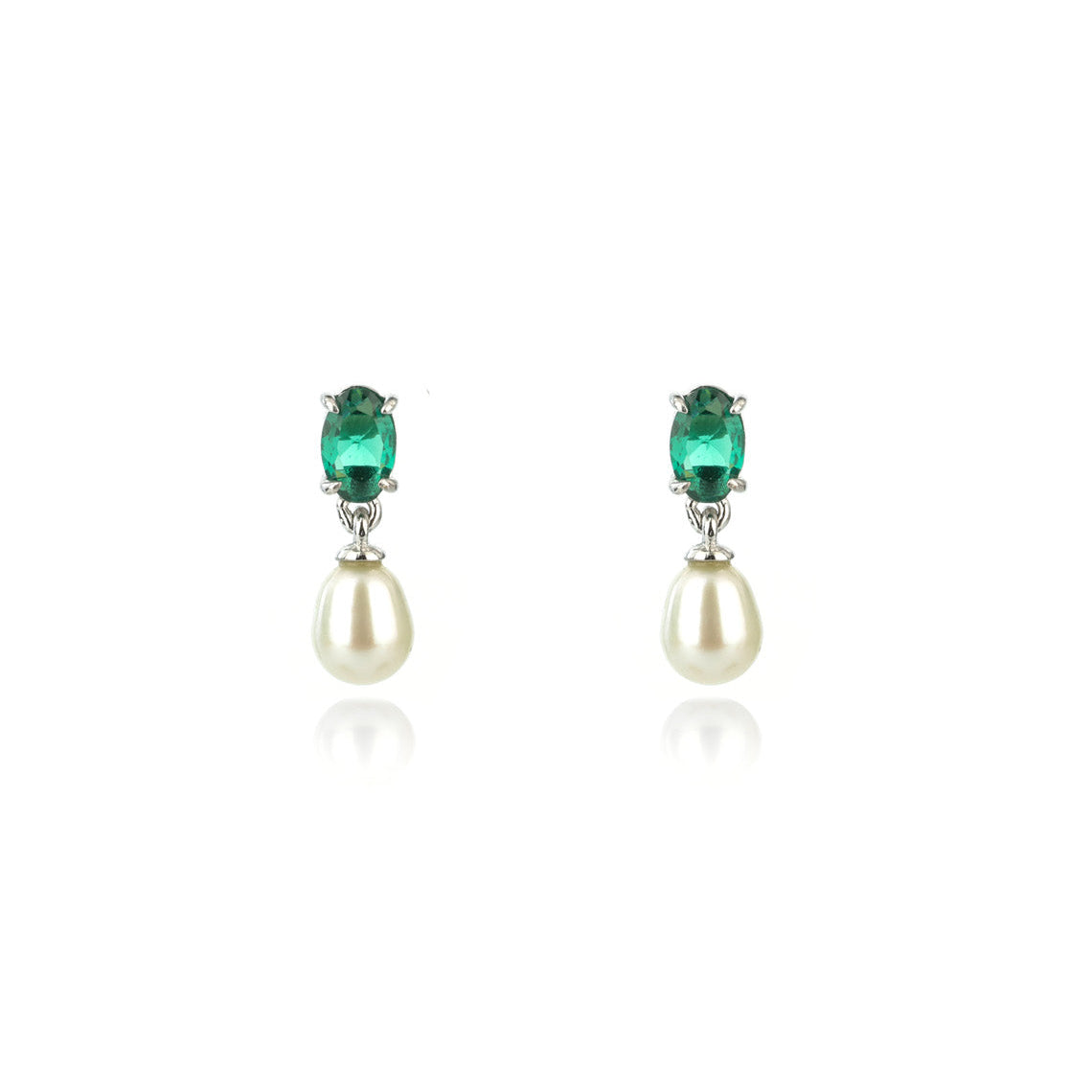 Oceans Whitsunday Earrings Emerald and Silver
