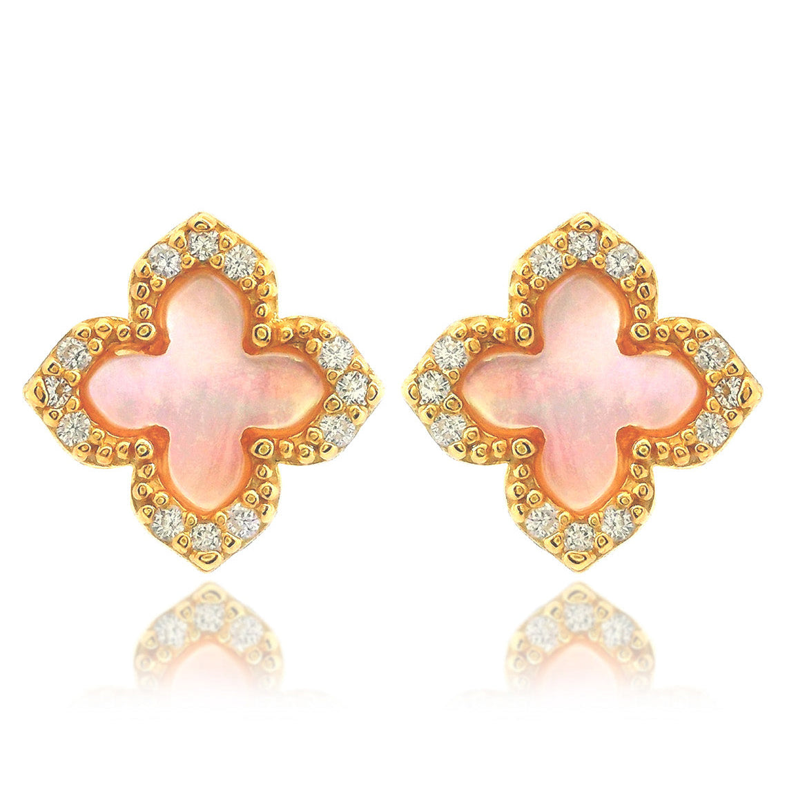 Georgini Sydney Soiree Fairwater Mother of Pearl Stud Earrings Gold