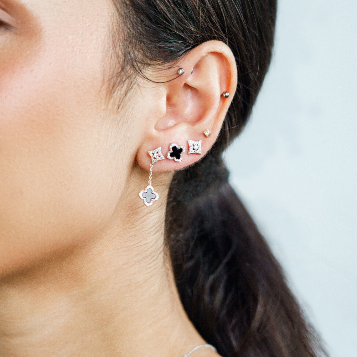 Georgini Midnight Velvet Fairwater Petite Earrings Silver