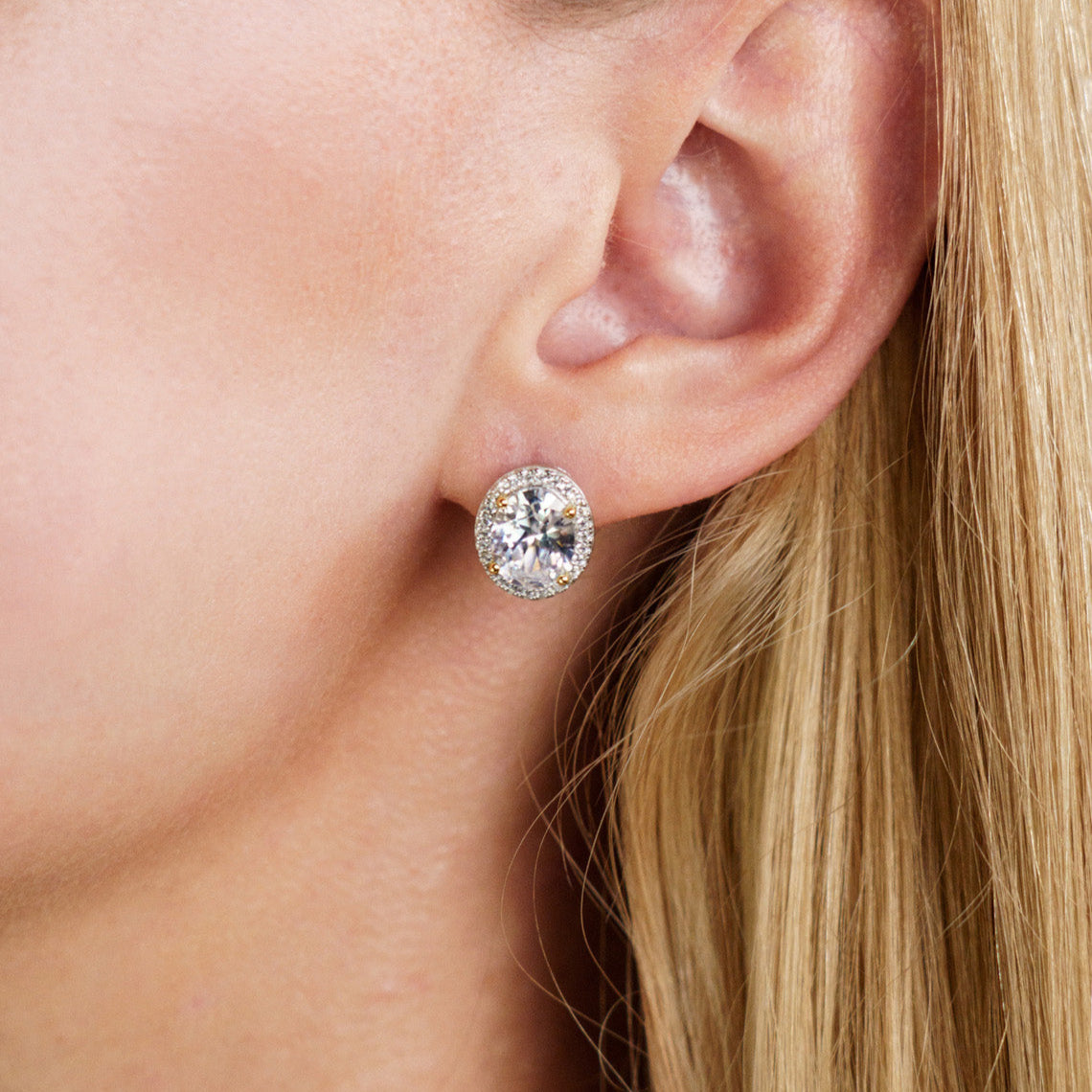 Georgini Midnight Velvet Limited Edition Selene Two-Tone Moonlight Oval Earrings