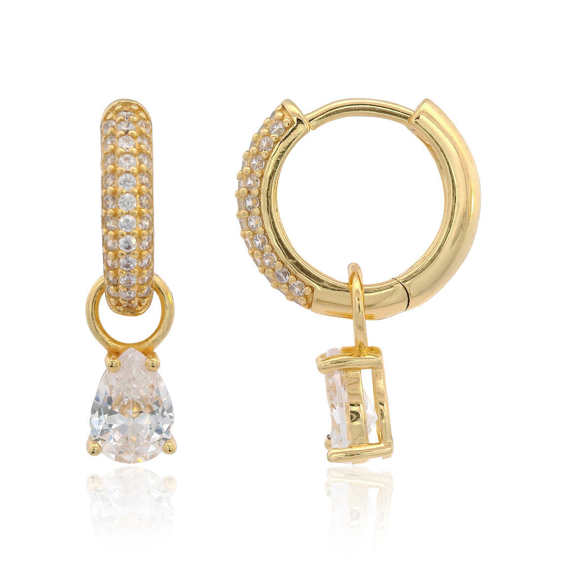 Georgini Wisteria Duo Pear Earrings Gold