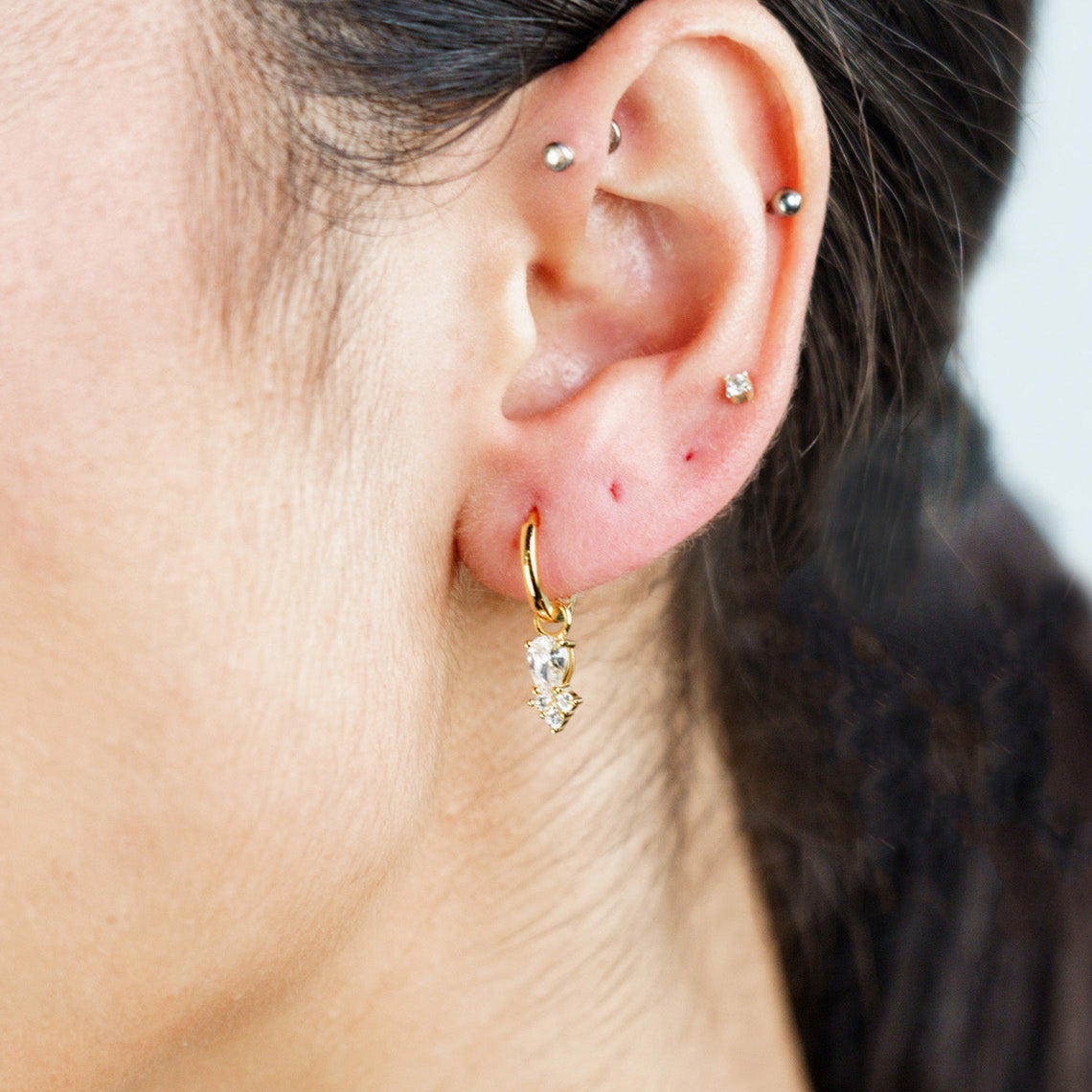 Georgini Midnight Velvet Asteria Hoop Earrings Gold