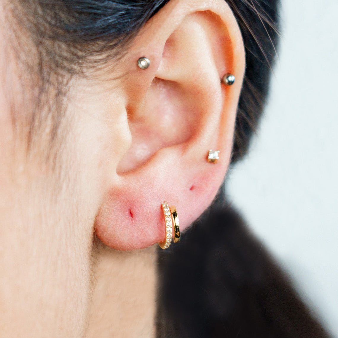 Georgini Midnight Velvet Ratri Double Earring Gold