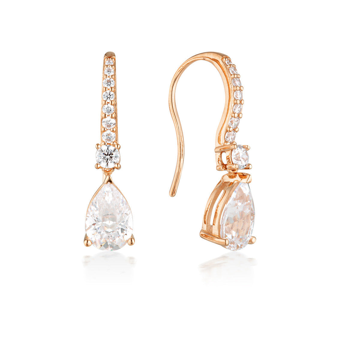 Iconic Bridal Elizabeth Earrings Rose Gold