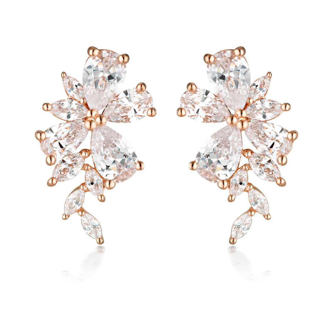 Iconic Bridal Hyacinth Earrings Rose Gold