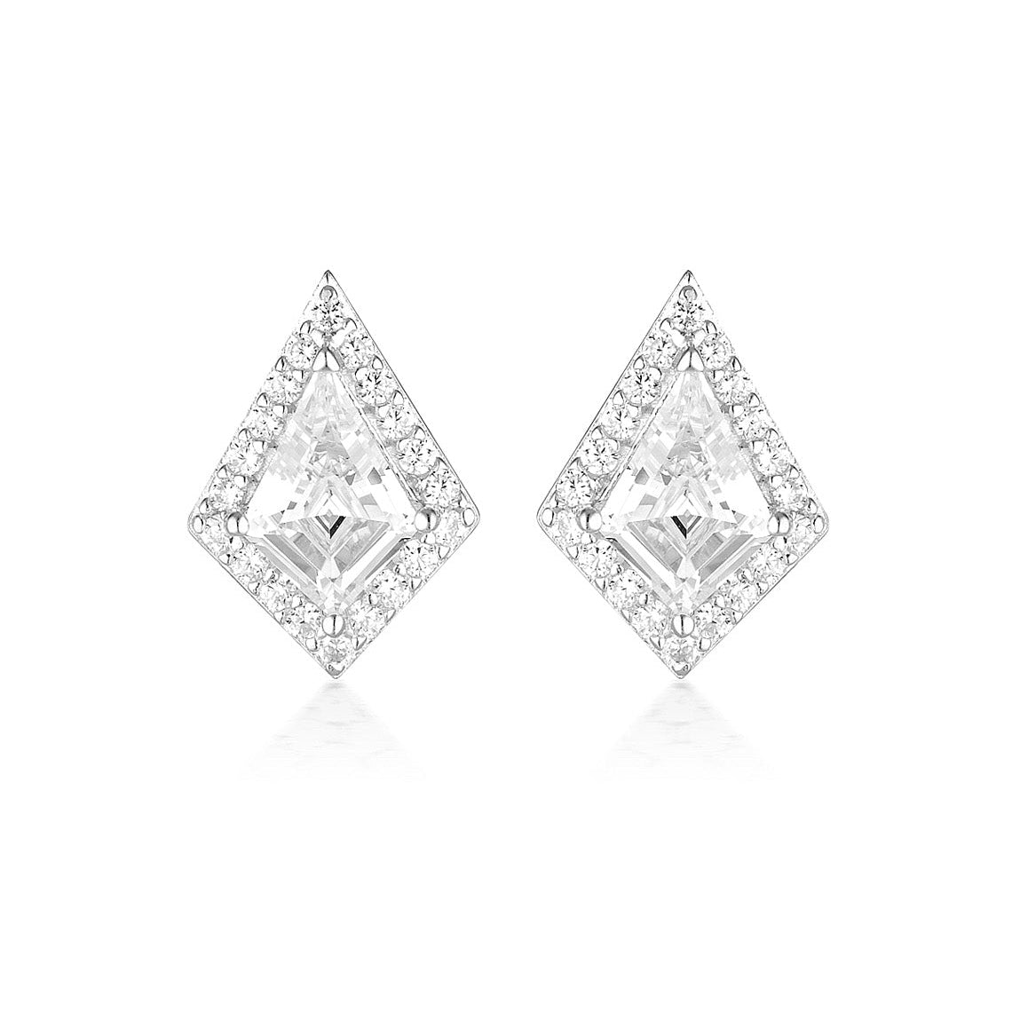 Rock Star Shield Silver Earrings