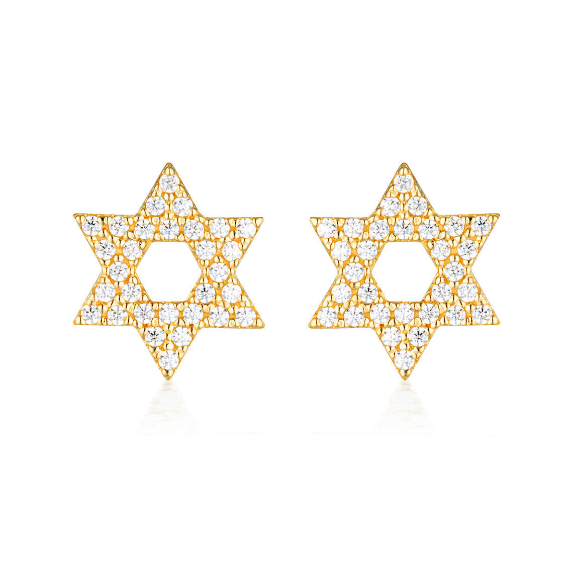 Rock Star Star Of David Gold Earrings
