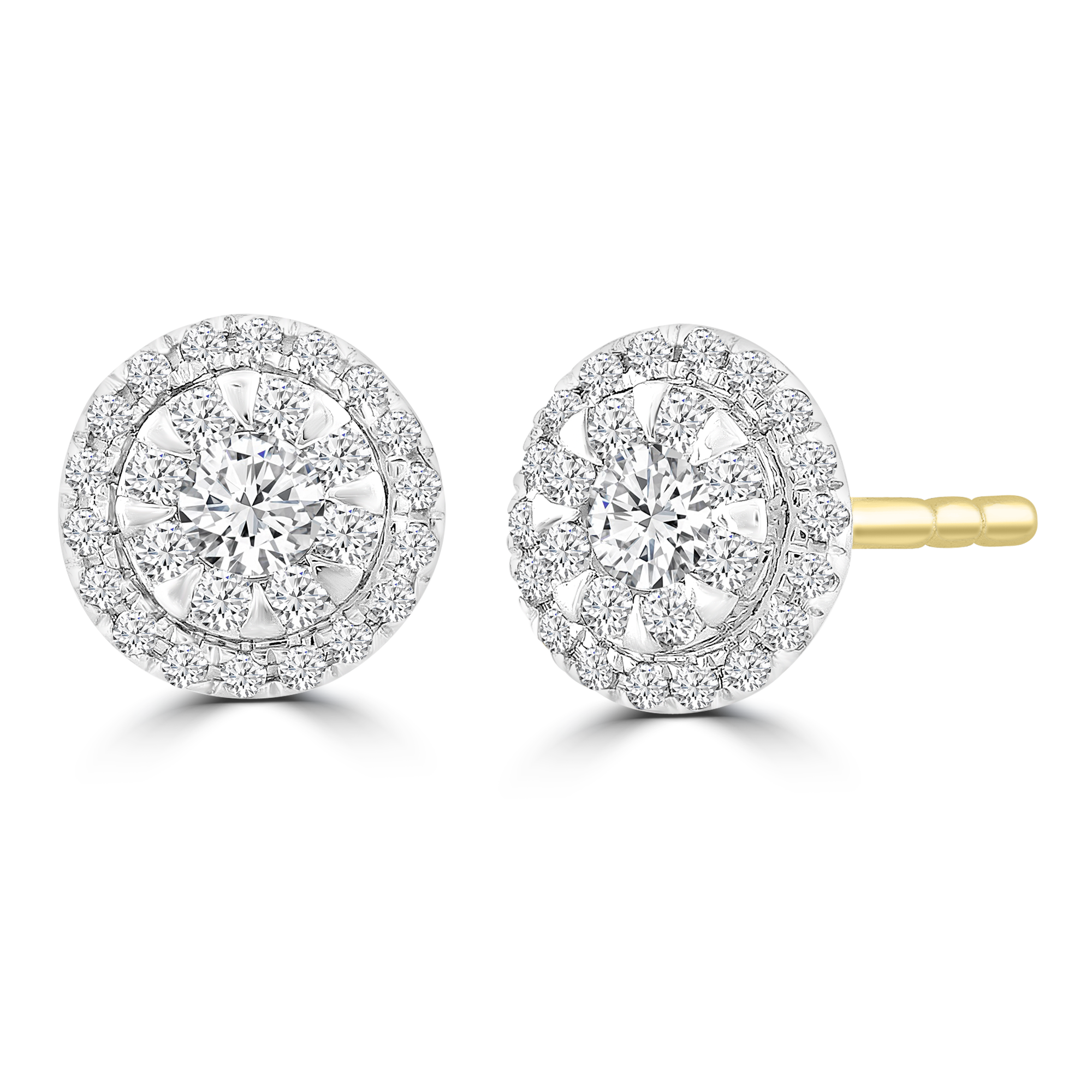 Cluster Stud Earrings with 0.25ct Diamond in 9ct Yellow Gold
