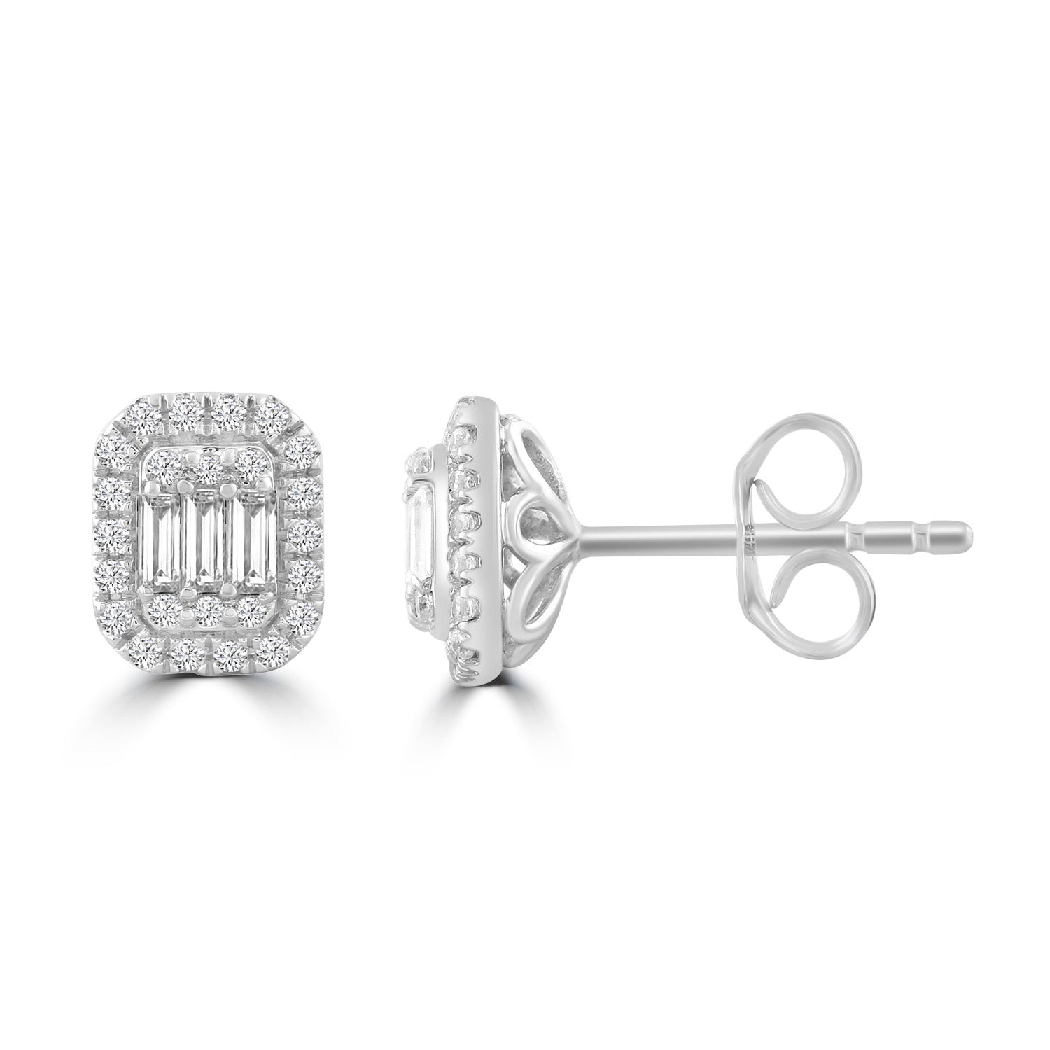 Stud Earrings with 0.33ct Diamonds in 9ct White Gold