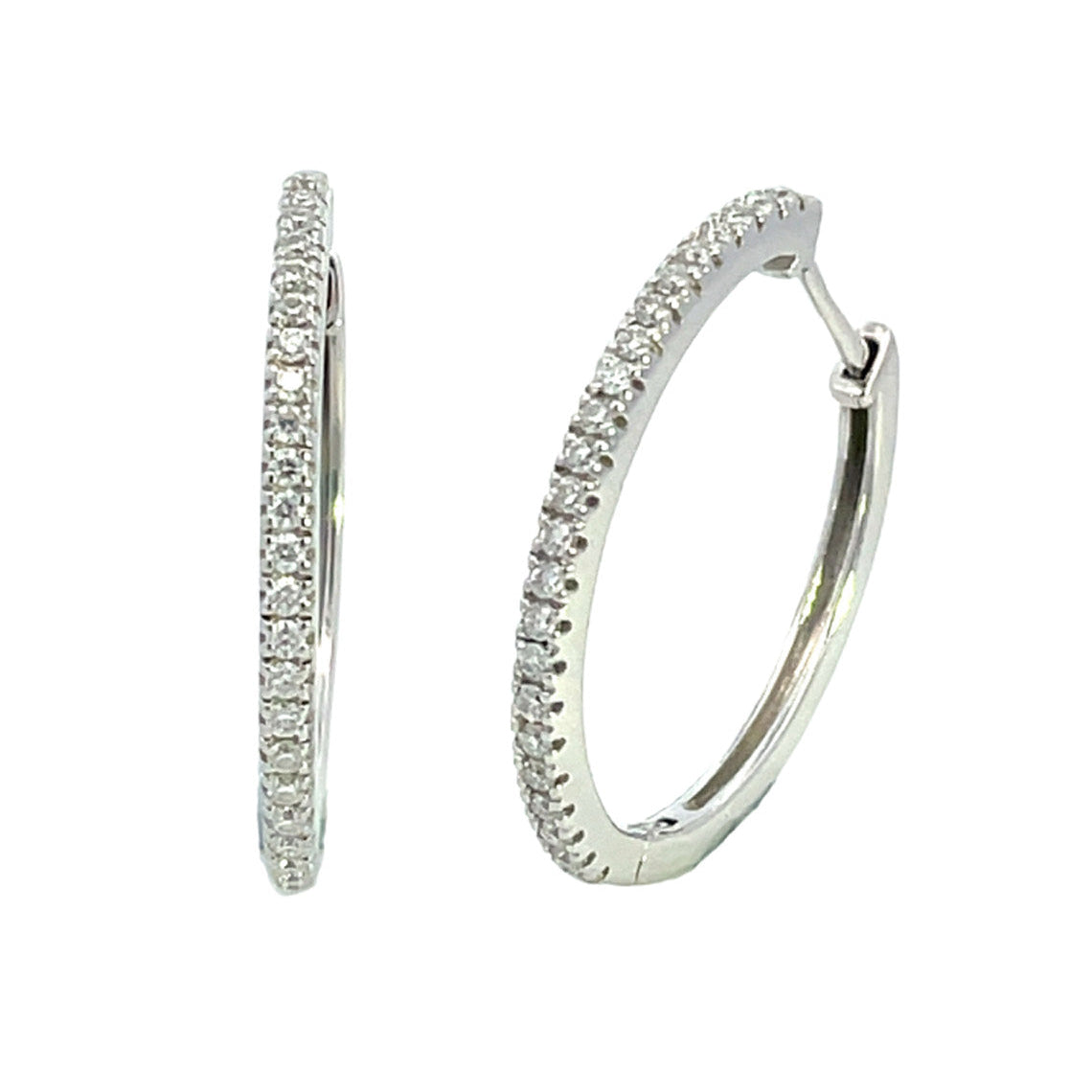 Hoops 0.35tcw in 9ct White Gold Earrings