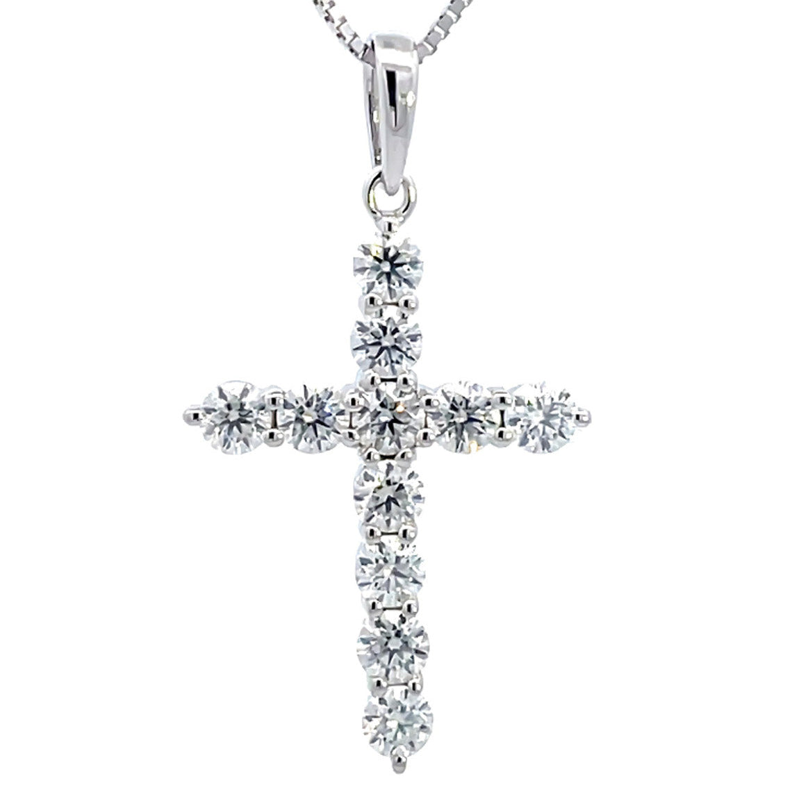 Cross 1tcw in 9ct White Gold Pendant