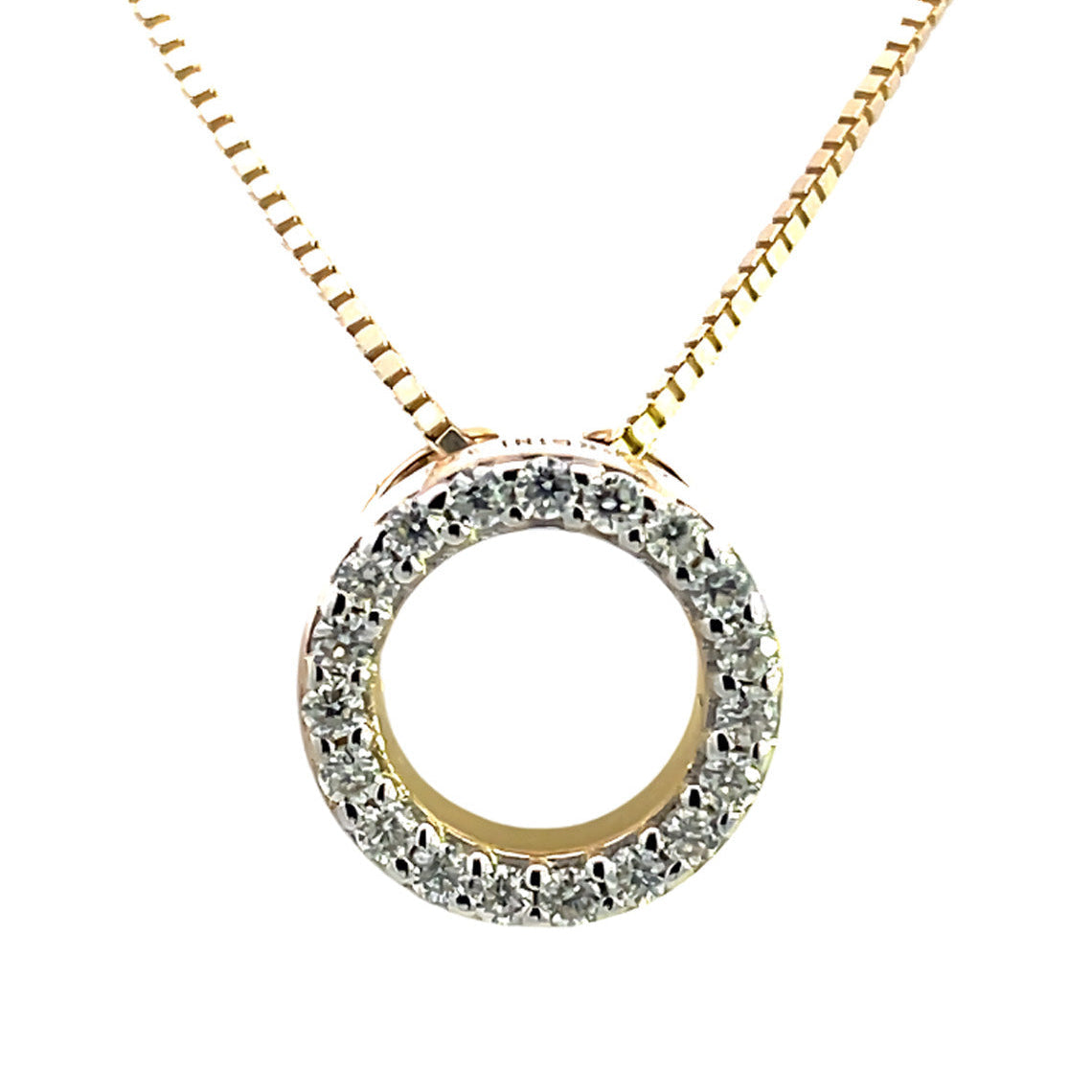 Circle 0.15tcw in 9ct Yellow Gold Pendant