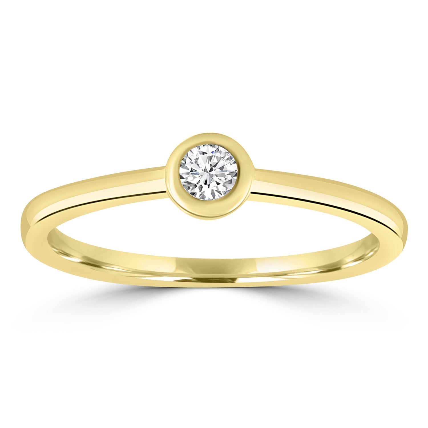 Solitaire Ring with 0.10ct Diamond in 9ct Yellow Gold