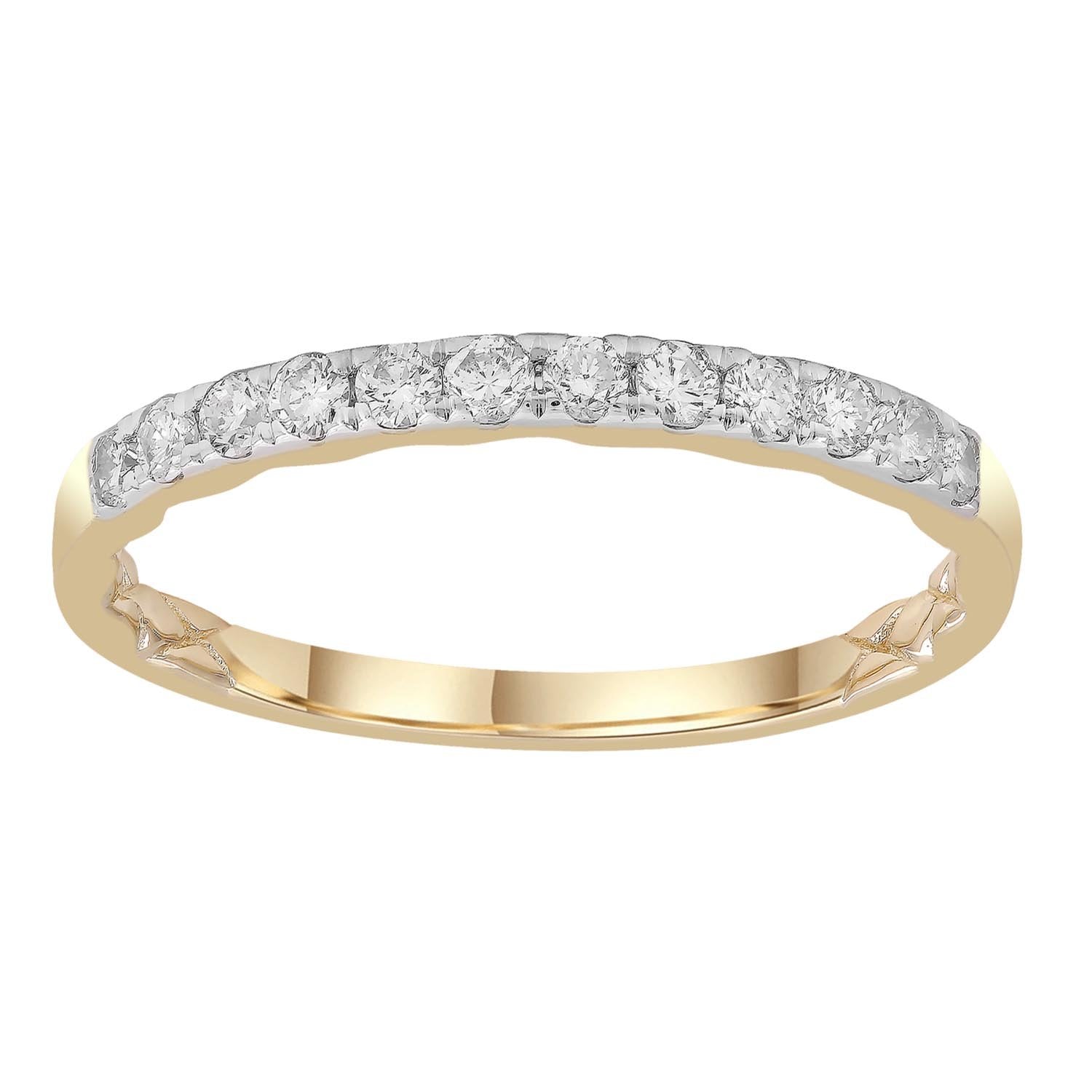 Band Ring with 0.25ct Diamonds in 9ct Yellow Gold