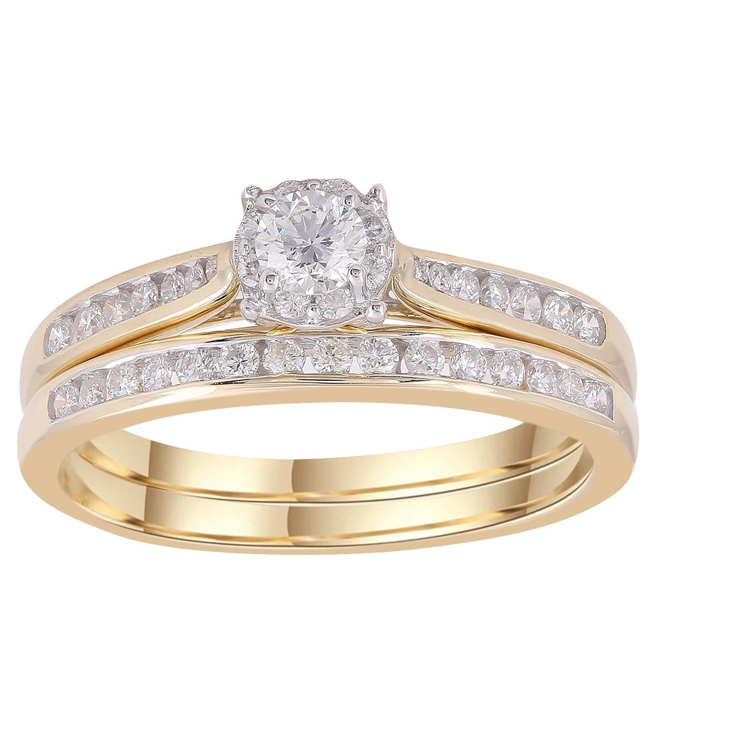 Engagement & Wedding Ring Set with 0.50ct Diamonds in 9ct Yellow Gold