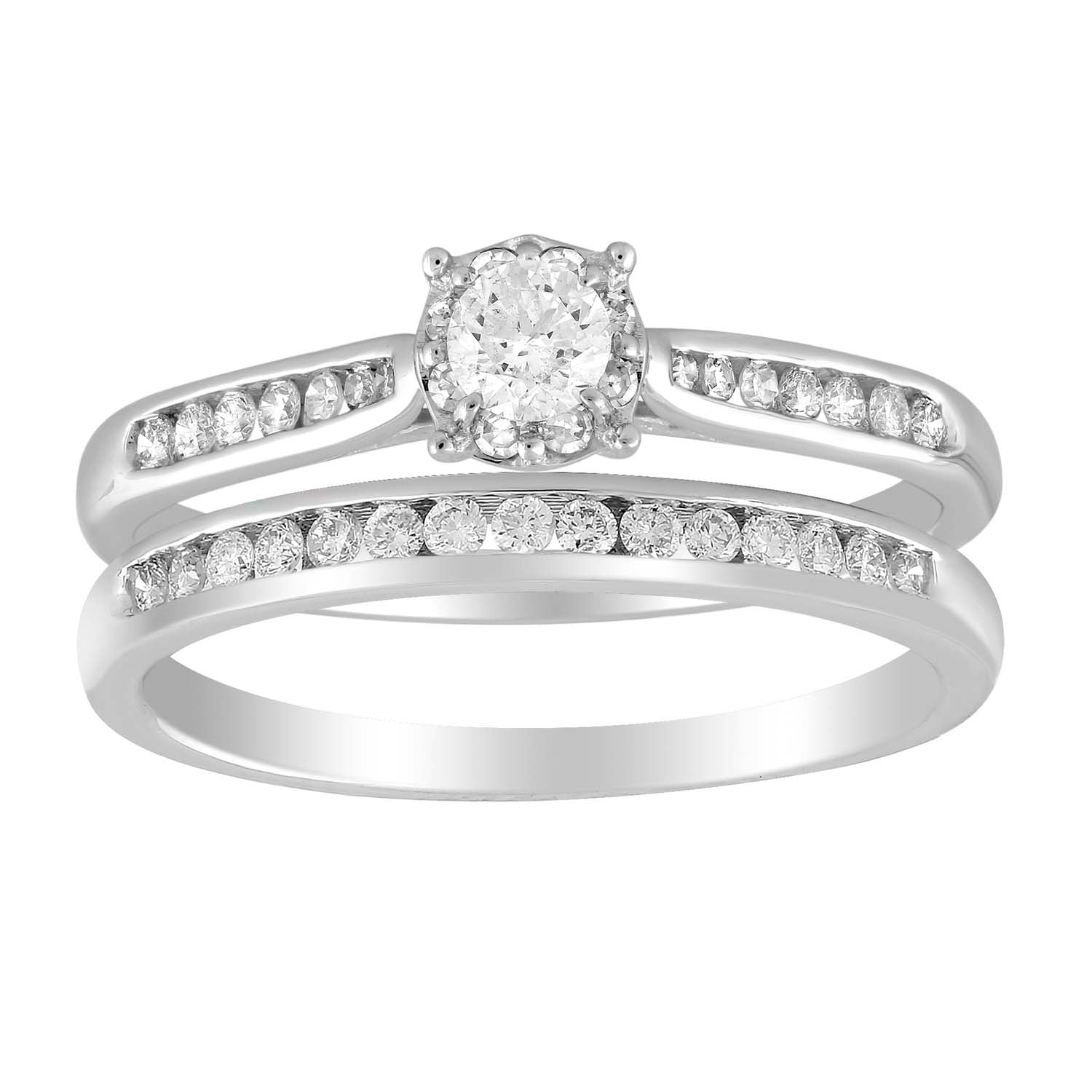 Solitaire Ring Set with 0.50ct Diamond in 9ct White Gold