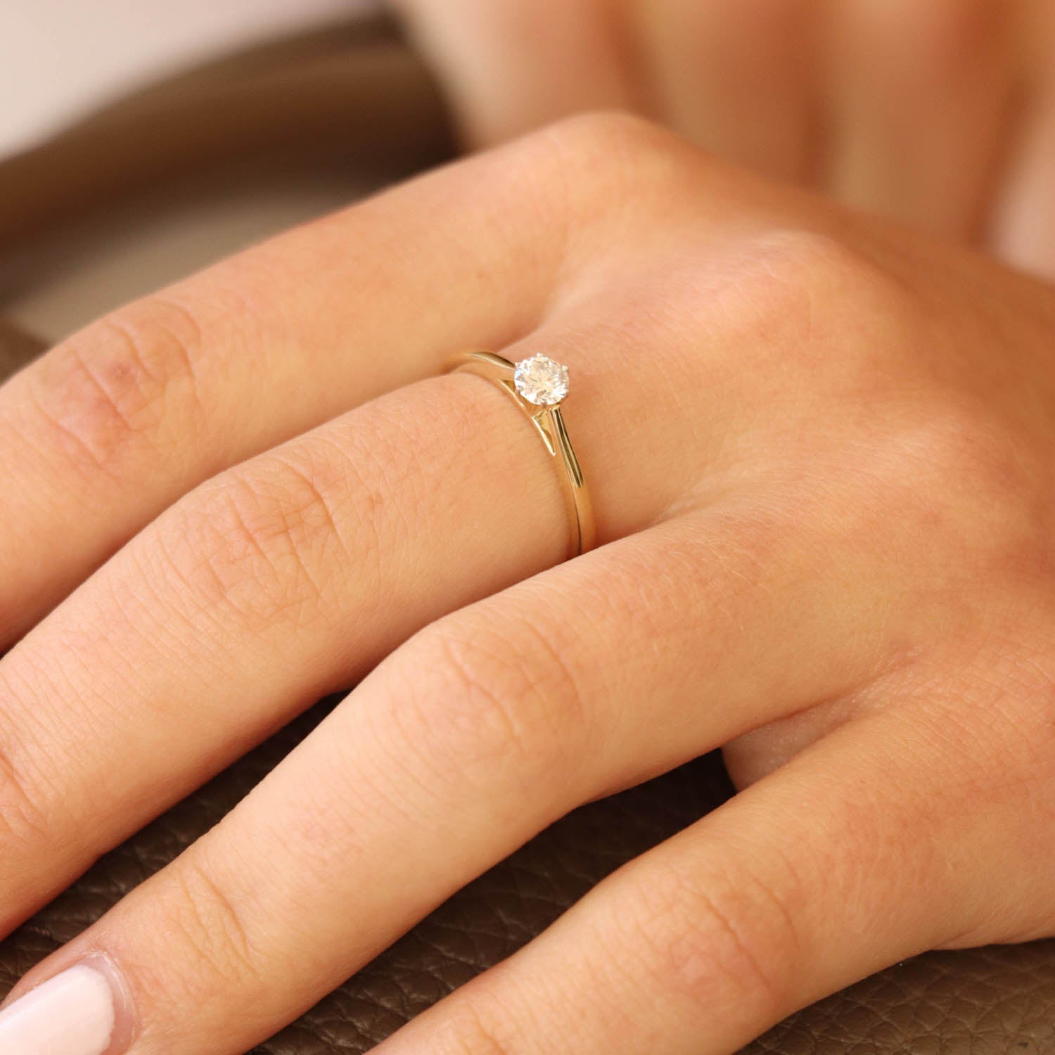 Solitaire Ring with 0.25ct Diamond in 9ct Yellow Gold