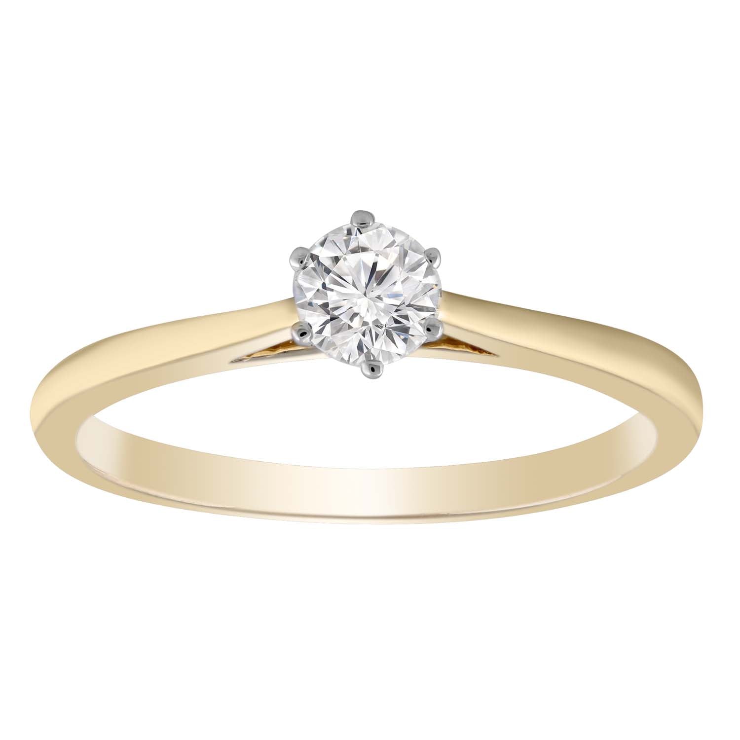Solitaire Ring with 0.25ct Diamond in 9ct Yellow Gold