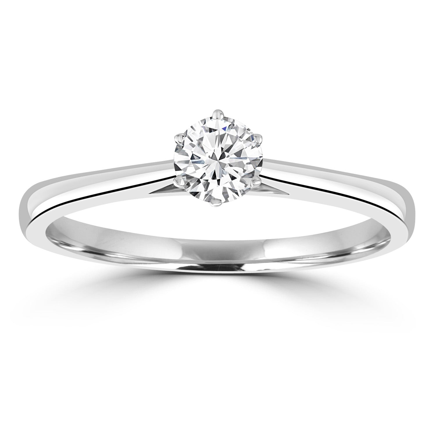 Solitaire Ring with 0.33ct Diamonds in 9ct White Gold