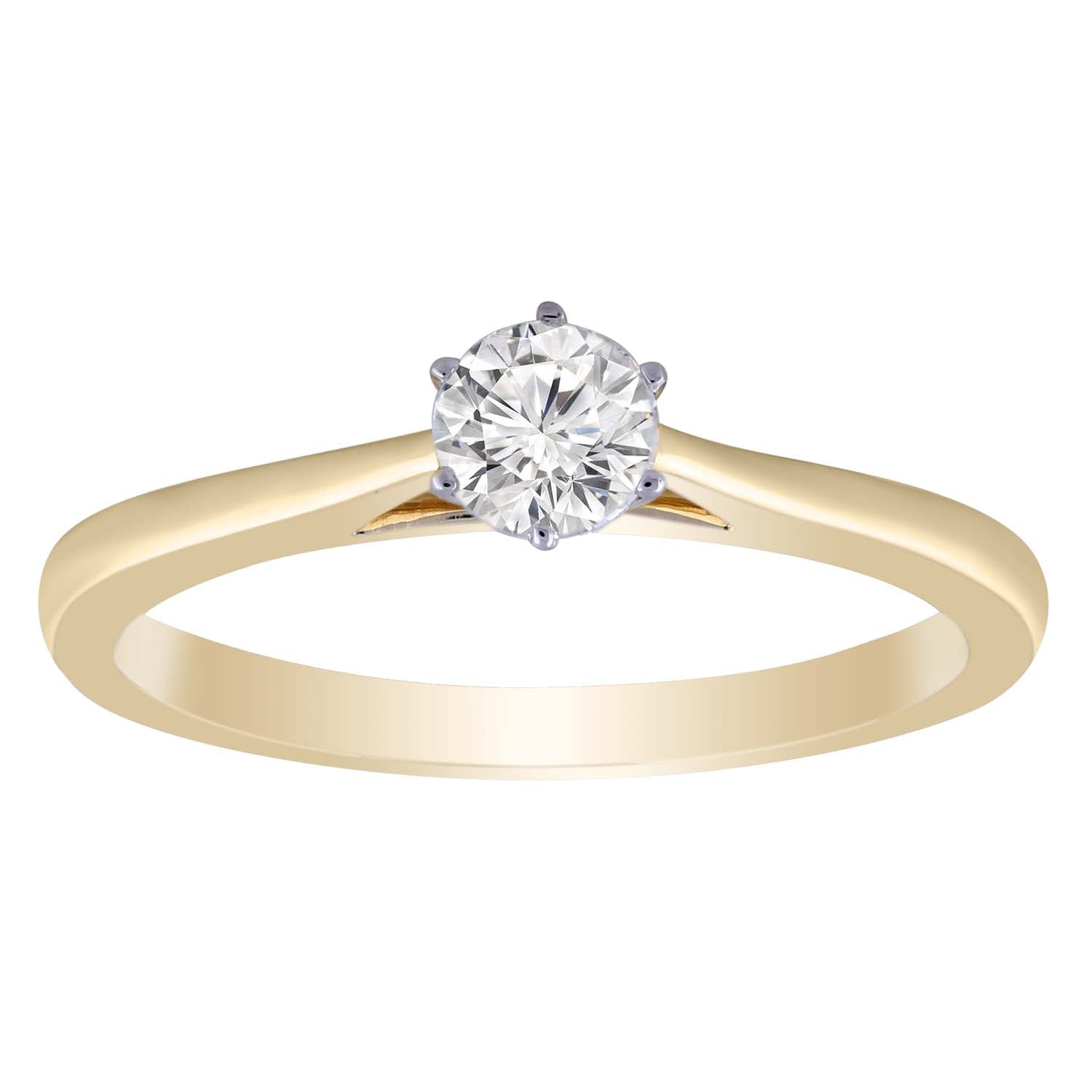 Solitaire Ring with 0.33ct Diamond in 9ct Yellow Gold
