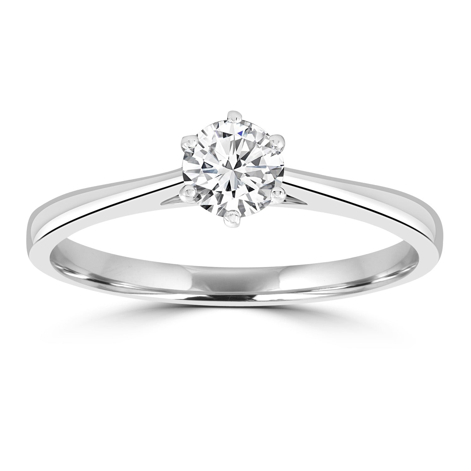 Solitaire Ring with 0.50ct Diamonds in 9ct White Gold