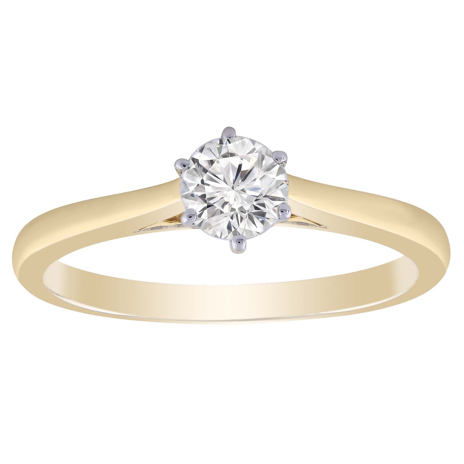 Solitaire Ring in 0.50ct Diamond with 9ct Yellow Gold