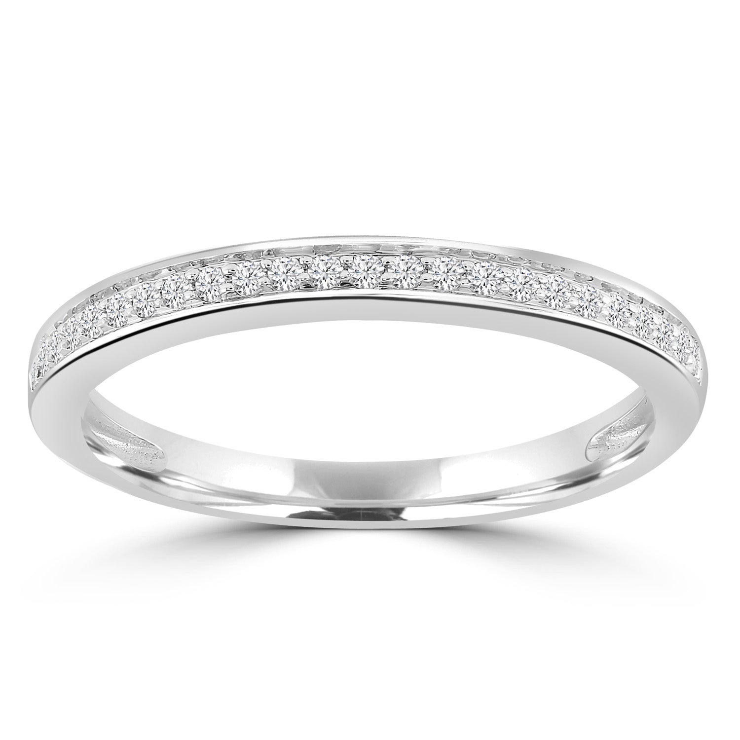 Band Ring with 0.15ct Diamonds in 9ct White Gold