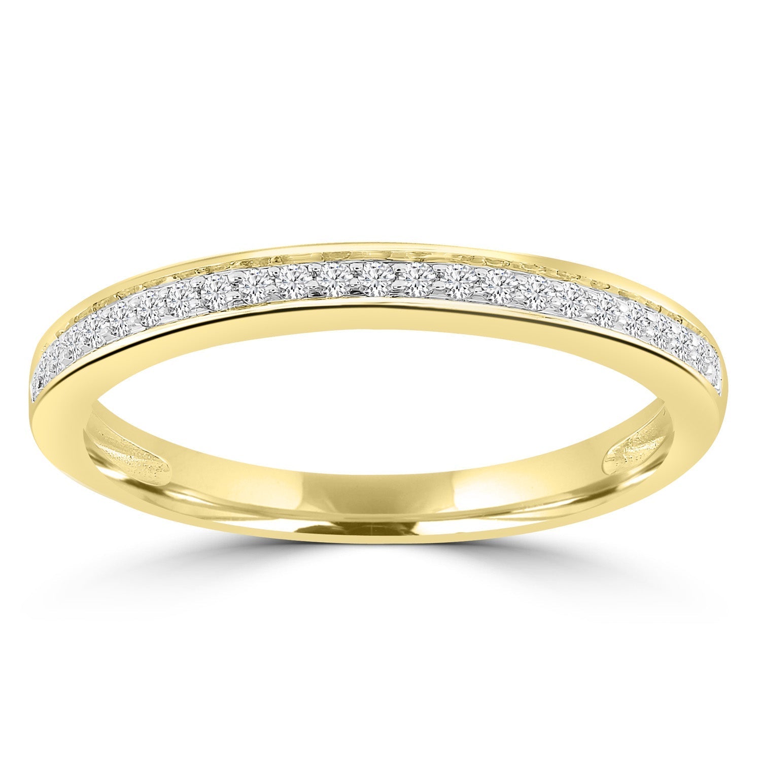 Band Ring with 0.15ct Diamonds in 9ct Yellow Gold