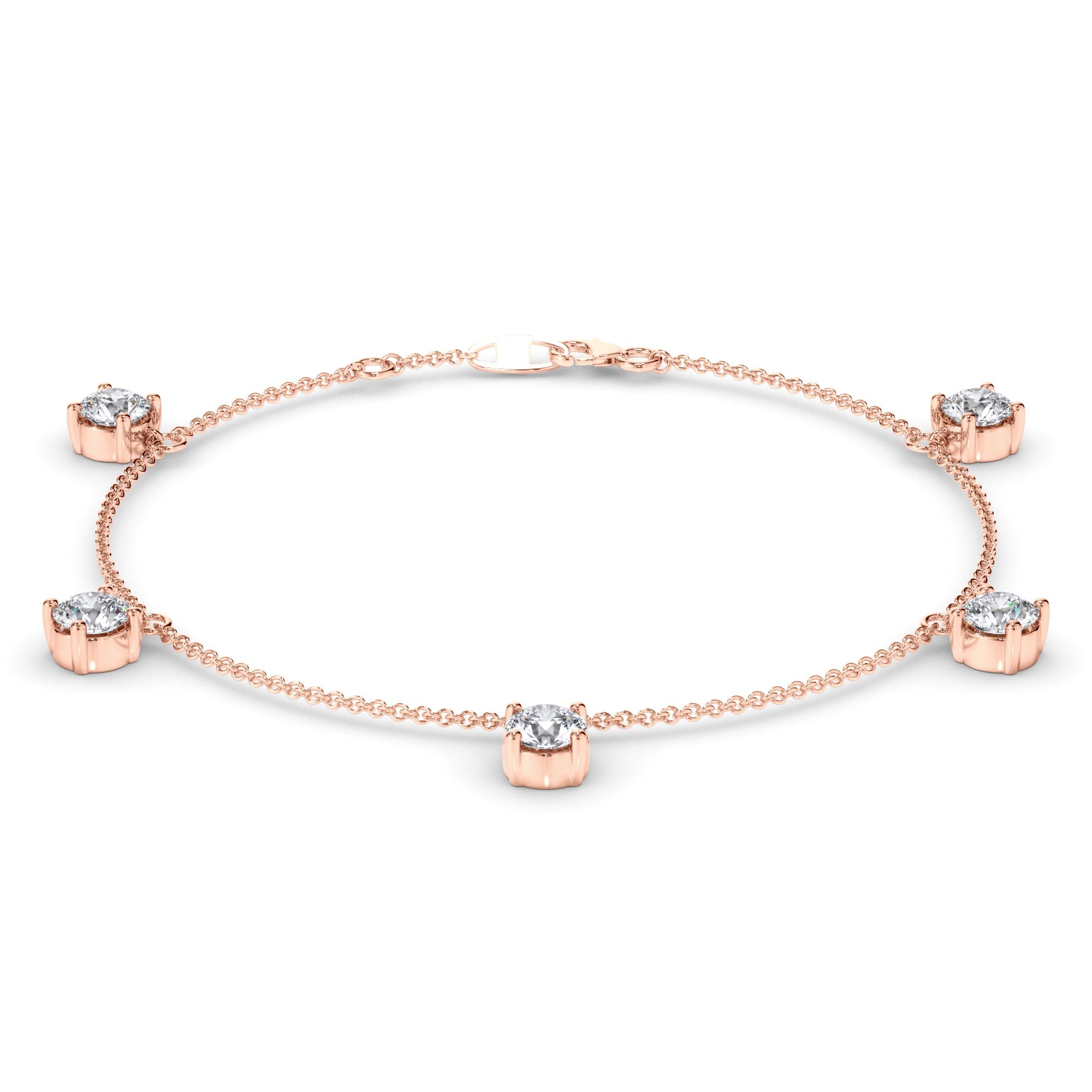 Floating Round Brilliant Cut Natural Mined Diamond Bracelet