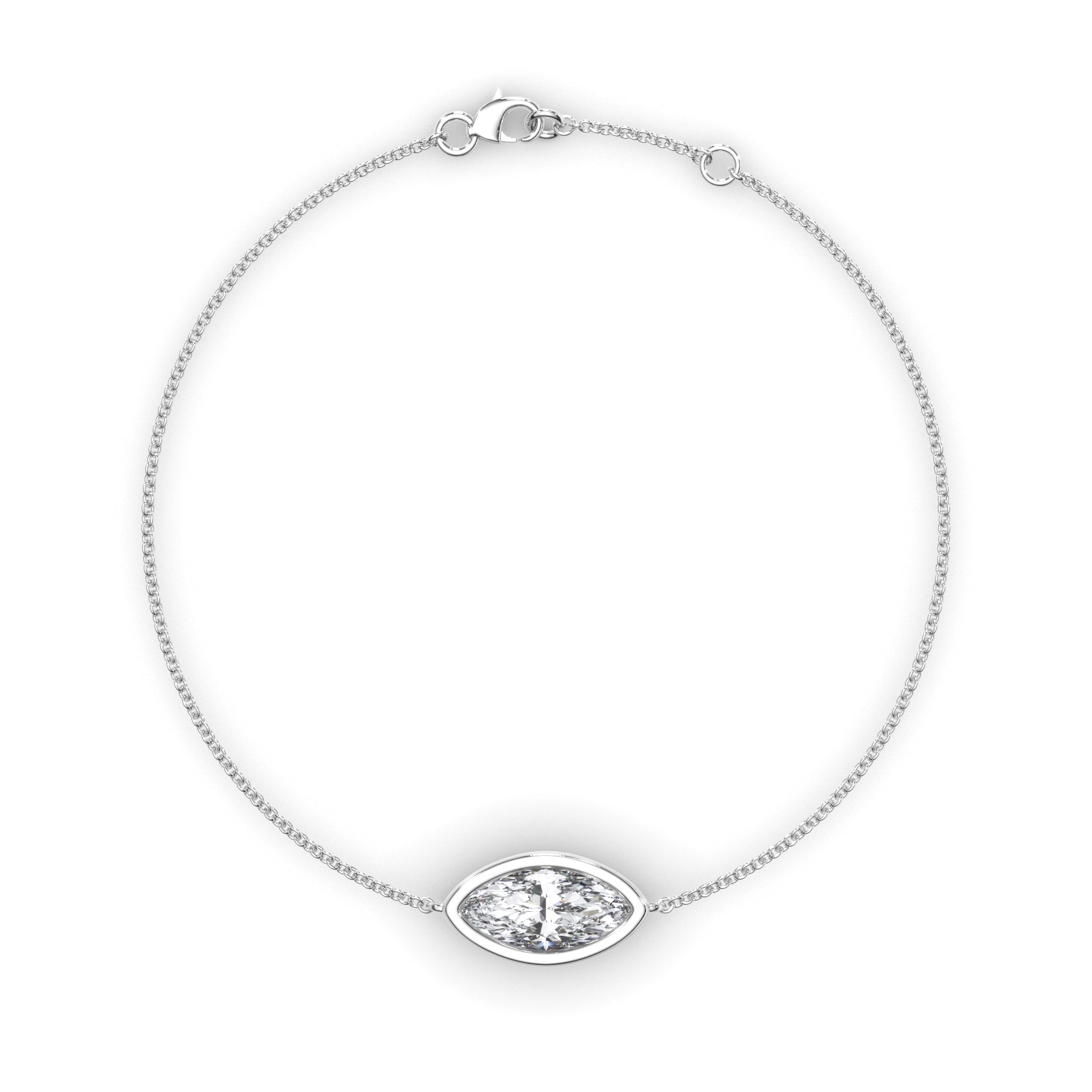 Marquise Cut Diamond Bezel Set Bracelet