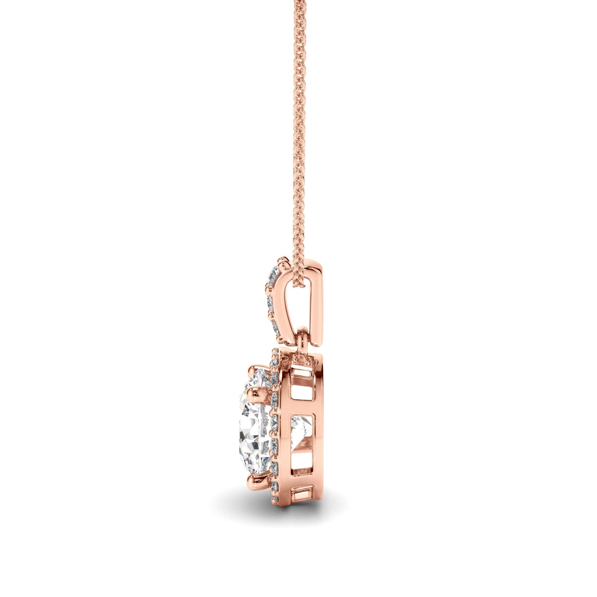 Round Brilliant Cut Diamond Halo Pendant