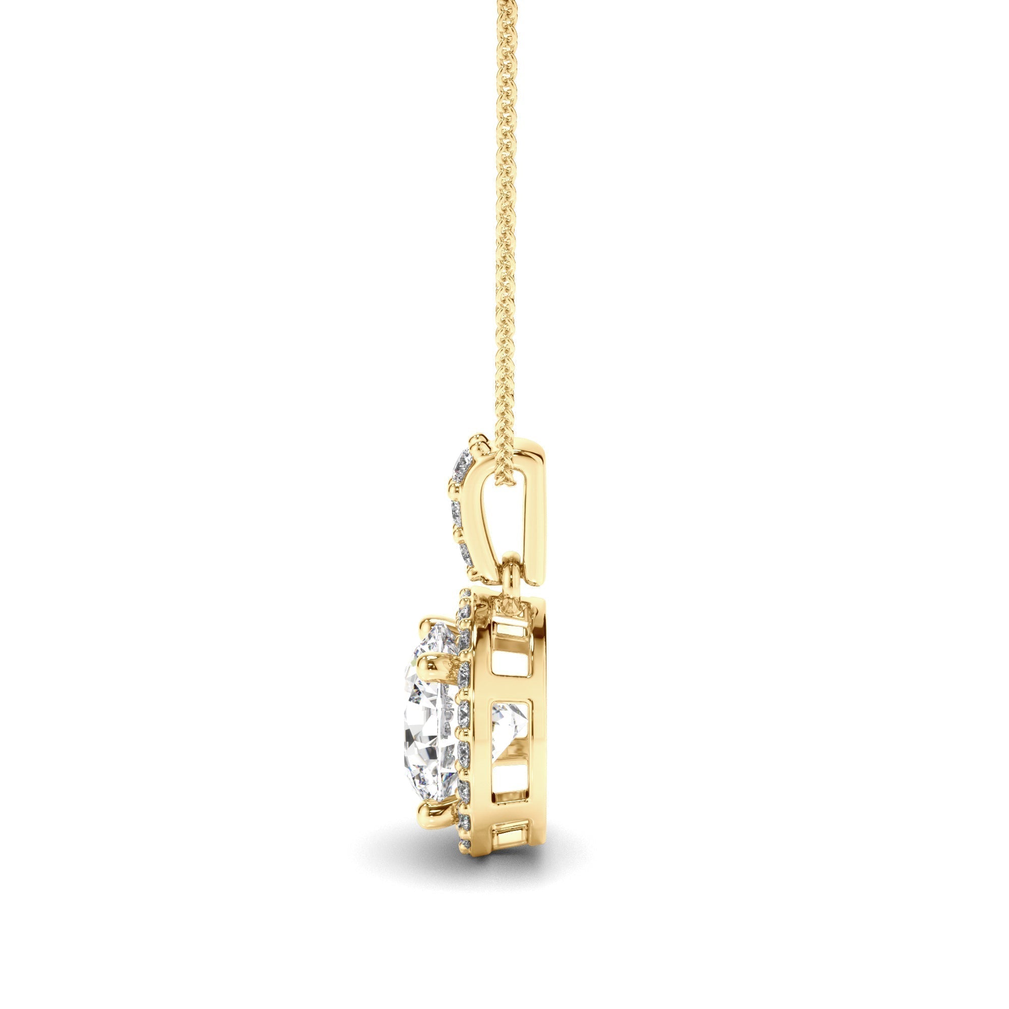 Round Brilliant Cut Diamond Halo Pendant