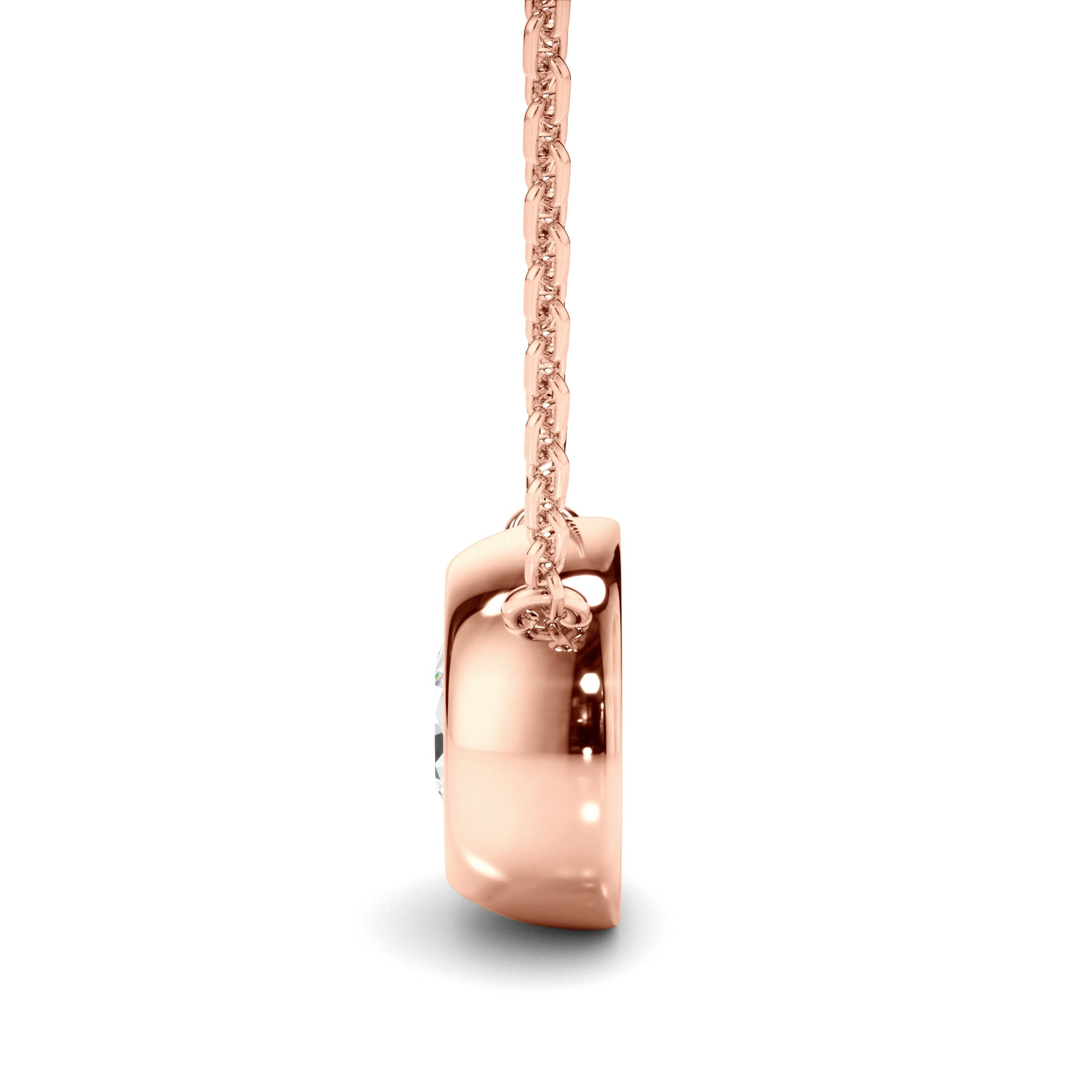 Round Brilliant Cut Diamond Bezel Set Necklet
