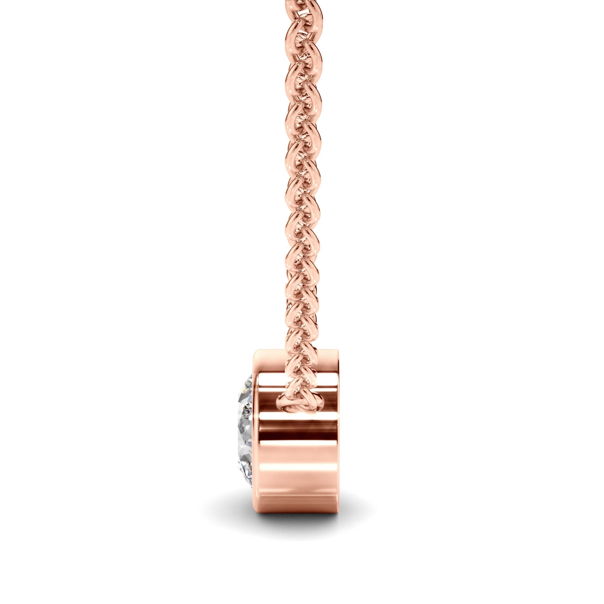 Round Brilliant Cut Diamond Bezel Set Necklet