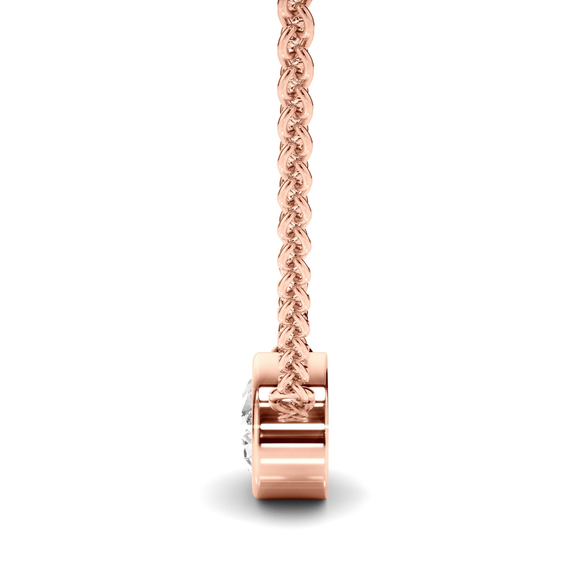 Oval Cut Diamond Bezel Set Necklet