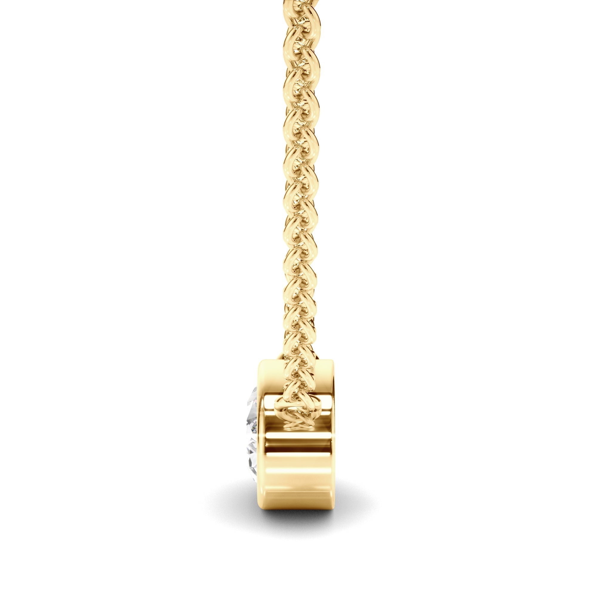 Oval Cut Diamond Bezel Set Necklet