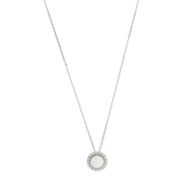 Georgini Opal Glow Marrinawi White Created Opal Pendant Silver