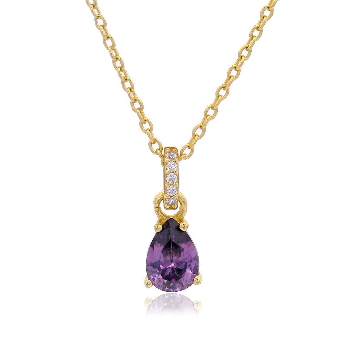 Georgini Wisteria Pendant Amethyst Cubic Zirconia Gold